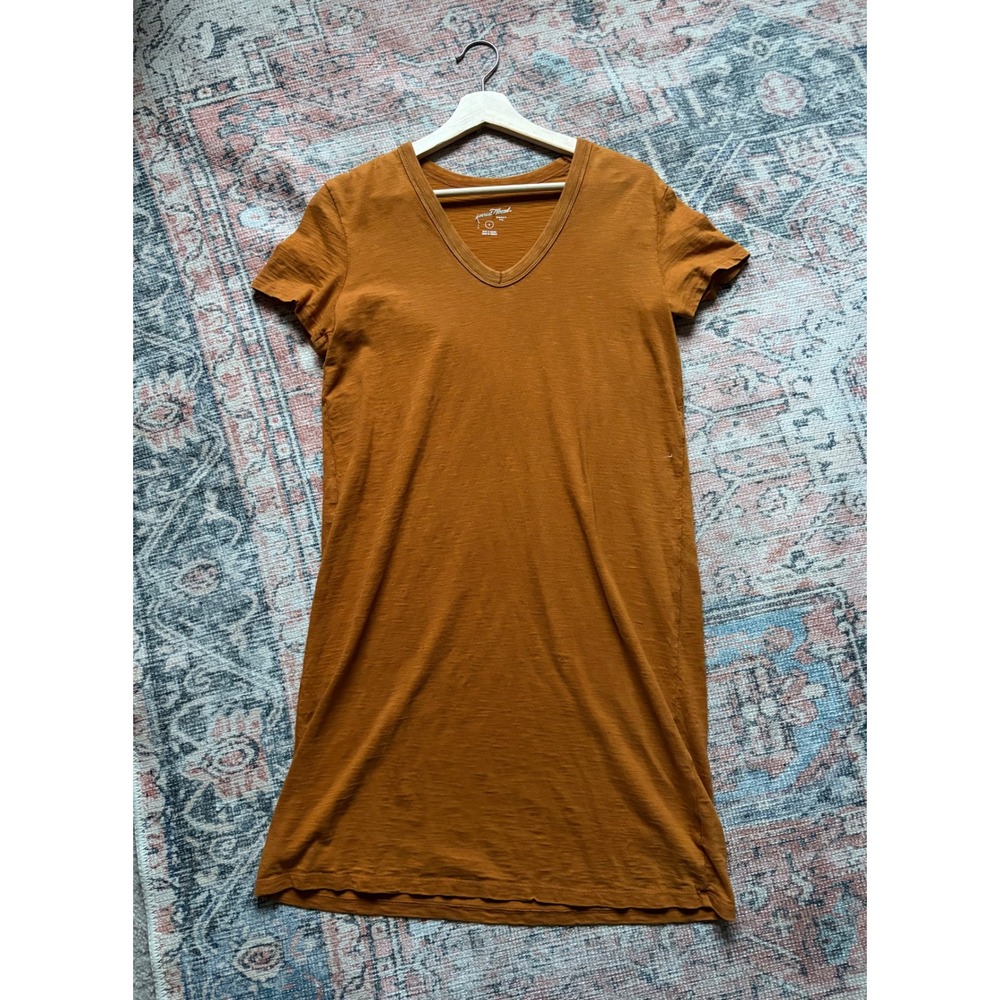 Universal Thread Women's S Burnt Orange V Neck Mini Oversized T-shirt Dress